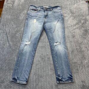 Tommy Hilfiger Denim Jeans Mens 33x28 Skinny Blue Distressed Cotton Stretch
